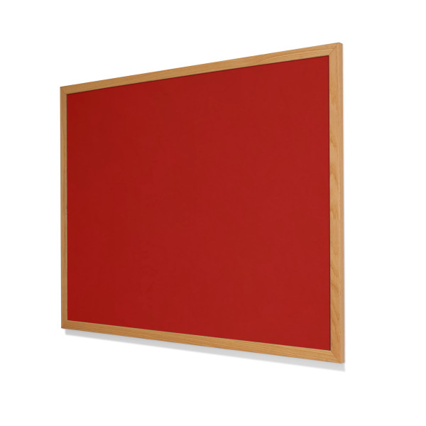 2210 Hot Salsa Colored Cork Forbo Bulletin Board with Narrow Red Oak Frame
